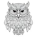 Zentangle stylized cartoon eagle owl isolated on white background Royalty Free Stock Photo