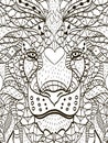 Zentangle stylized cartoon head of a lion Royalty Free Stock Photo