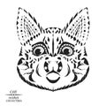 Zentangle stylized cat. Sketch for tattoo or t