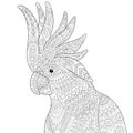 Zentangle stylized cockatoo Royalty Free Stock Photo