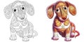 Zentangle stylized dachshund dog Royalty Free Stock Photo