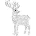 Zentangle stylized deer Royalty Free Stock Photo