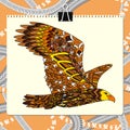 Zentangle stylized eagle. Animal bird collection Royalty Free Stock Photo