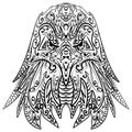 Zentangle stylized eagle head vector illustration Royalty Free Stock Photo