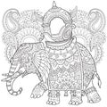 Zentangle stylized elephant Royalty Free Stock Photo