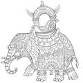 Zentangle stylized elephant Royalty Free Stock Photo