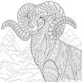 Zentangle stylized goat Royalty Free Stock Photo