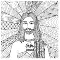 Zentangle stylized of Jesus Christ for coloring book, T- Shirt graphics, cards, illustration and so on - Stock