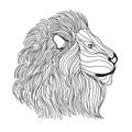 Zentangle stylized lion head. Sketch for tattoo or t-shirt. Royalty Free Stock Photo