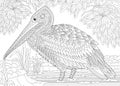Zentangle stylized pelican Royalty Free Stock Photo