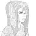 Zentangle stylized queen Cleopatra Royalty Free Stock Photo