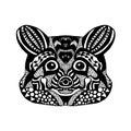 Zentangle stylized raccoon. Sketch for tattoo or t-shirt.