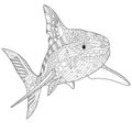 Zentangle stylized shark