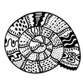 Zentangle stylized shell