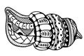 Zentangle stylized shell