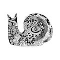 Zentangle stylized snail. Sketch for tattoo or t-shirt.