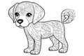 Zentangle stylized ?ute dog drawing. For adult and for children antistress coloring page, print, emblem, logo or tattoo,design Royalty Free Stock Photo