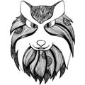 Zentangle stylized wolf. adult anti stress Coloring Page Royalty Free Stock Photo