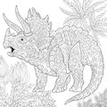 Zentangle triceratops dinosaur