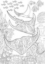 Zentangle underwater background