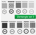 Zentangle Vector seamless patterns and brushes set , hand drawn frames Monochrome hipster prints, backgrounds Royalty Free Stock Photo