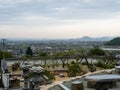 Scenic view of the plains of Sanuki from the entrance to Shusshakaji, temple