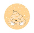 Zephyr character illustration. Cute sweety food icon