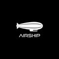 Zeppelin airship icon isolated on dark background