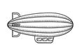 Zeppelin coloring page for kids. Blimp side view