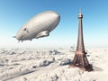 Zeppelin and Eiffel Tower