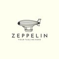 zeppelin front facing with linear style logo icon template design. airship , balloon, vector illustration