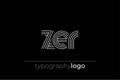 ZER modern geometric typography logo Royalty Free Stock Photo