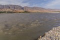 Zeravshan river near Penjikent, Tajikist Royalty Free Stock Photo