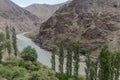 Zeravshan river valley in northern Tajikist Royalty Free Stock Photo