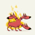 Cerberus the hellhound cartoon illustration Royalty Free Stock Photo