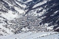 Zermatt city Mattertals sunset view winter snow landscape Swiss Alps panorama