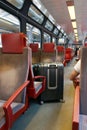 Zermatt, Switzerland, July 26, 2022: Inside a train in Zermatt train station, Switzerland, Europe. Royalty Free Stock Photo