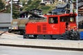 Zermatt, Switzerland, July 26, 2022: Red train in Zermatt train station, Switzerland, Europe. Royalty Free Stock Photo