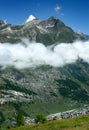 Zermatt ski resort and Weisshorn in Switzerland