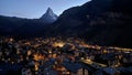 Zermatt in summer at night