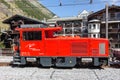 Zermatt, Switzerland, August 26, 2020: The mountain train from Zermatt up to Gornergrat. The Gornergrat bahn. Summer in the swiss