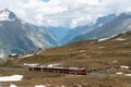 The Gornergrat bahn train going up the mountain