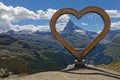 A huge heart makes a frame around a beautiful landscape of Matterhorn peak