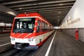 Zermatt, Switzerland, July 26, 2022: Train parked in Zermatt train station, Switzerland, Europe. Royalty Free Stock Photo