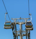 Zermatt, Switzerland - September 15, 2018: Matterhorn-Express overhead cable car in the town of Zermatt. Matterhorn-Express