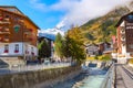 Zermatt, Switzerland street view and Matterhorn