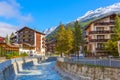 Zermatt, Switzerland street view and Matterhorn