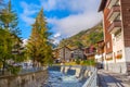 Zermatt, Switzerland street view and Matterhorn