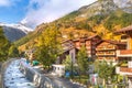 Zermatt, Switzerland street view and Matterhorn