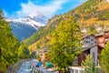 Zermatt, Switzerland street view and Matterhorn